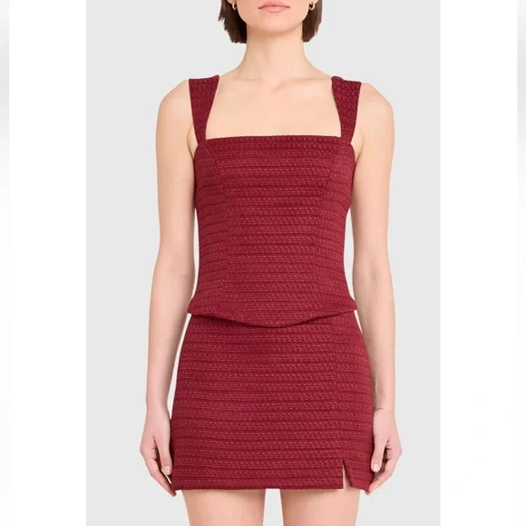 Amanda Uprichard Revolve Ceronne Top & Dale Skort Set in Russet Size S - Picture 7 of 14